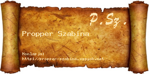 Propper Szabina névjegykártya